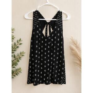 Old Navy XXL Black Floral Sleeveless Swing Tank Top